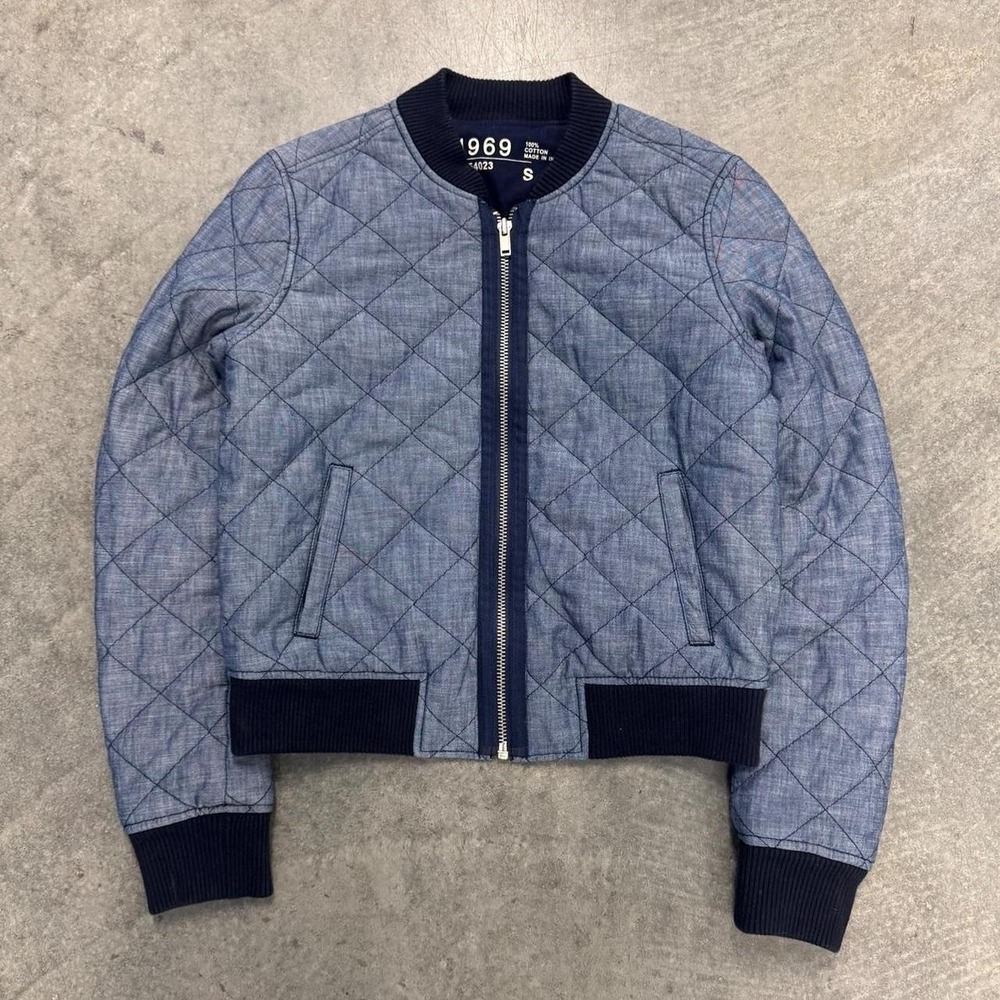 Women's Gap Quilted Denim Bomber Jack 100% Cotton Indie Boho Essential Small